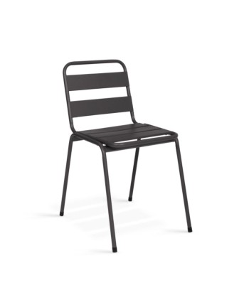 Lot de 6 chaises de jardin noires en acier de votre