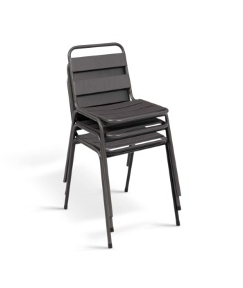 Lot de 6 chaises de jardin noires en acier de votre