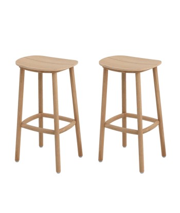 Lot de 2 Tabourets haut design Cruso en bois de votre