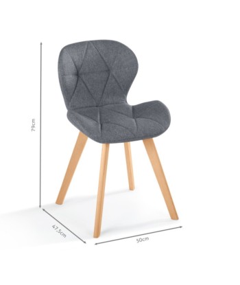 Lot de 2 chaises Gatsby gris foncé Jusqu'à 80% De Réduction