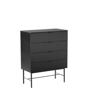 Commode 4 tiroirs bois et métal Drawer - Léger défaut brillant des détails fins