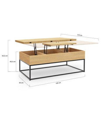 Table basse relevable Memphis dépliante de votre