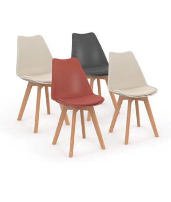 Lot de 4 chaises scandinaves Nordia mix couleurs votre restaurant rapide dans 