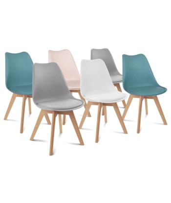 Lot de 6 chaises scandinaves Nordia mix couleurs votre restaurant rapide dans 