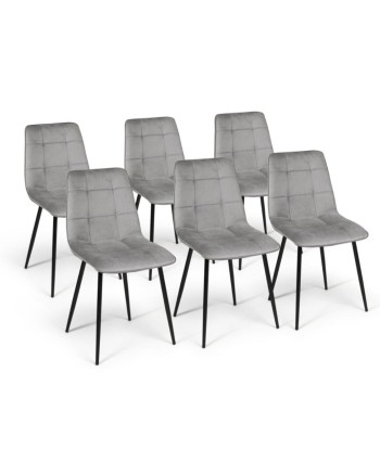 Lot de 6 chaises Linda gris clair une grave pollution 