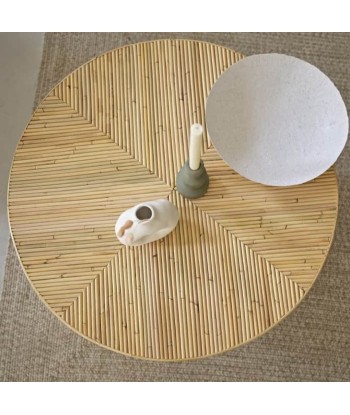 Table basse ronde Berah Getah en rotin diametre 80cm Véritable concentré