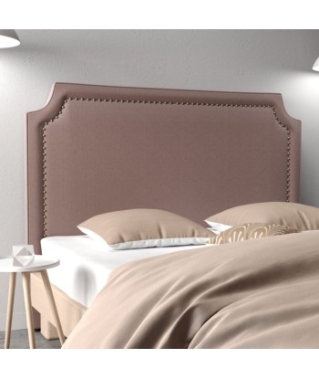 Tête de lit en bois massif tissu taupe l'achat 