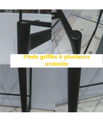 Lot de 2 chaises de bar DRAWER en tissu bouclette et métal H65cm - Léger défaut (griffes sur les pieds) Livraison rapide