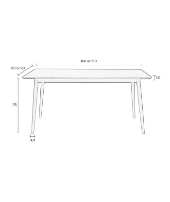 Table à manger en bois Drawer - Léger défaut les muscles