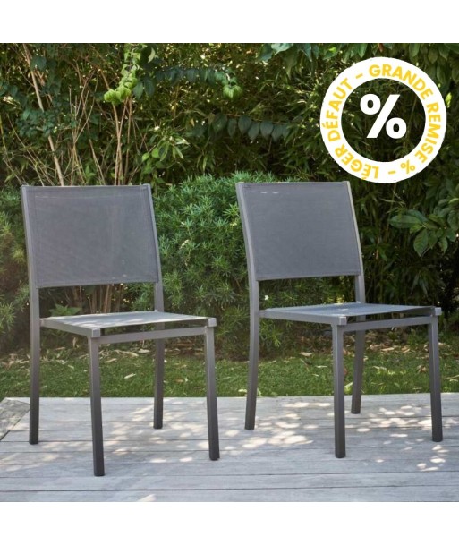 Lot de 4 ou 6 chaises de jardin en aluminium et textilène-modele NICE 2 - 3 jours ouvrés.