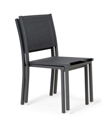 Lot de 4 ou 6 chaises de jardin en aluminium et textilène-modele NICE 2 - 3 jours ouvrés.