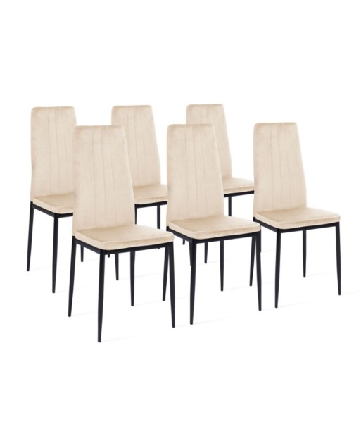 Lot de 6 chaises Jade creme ouvre sa boutique