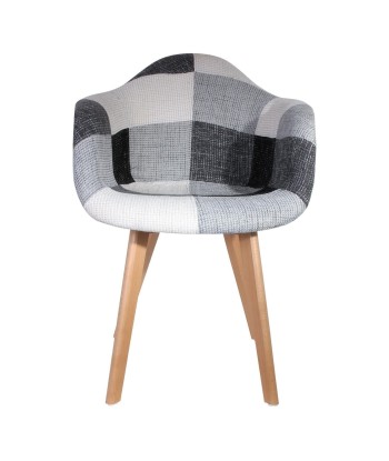 Fauteuil Scandinave Patchwork Gris pas cher 