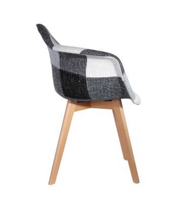 Fauteuil Scandinave Patchwork Gris pas cher 