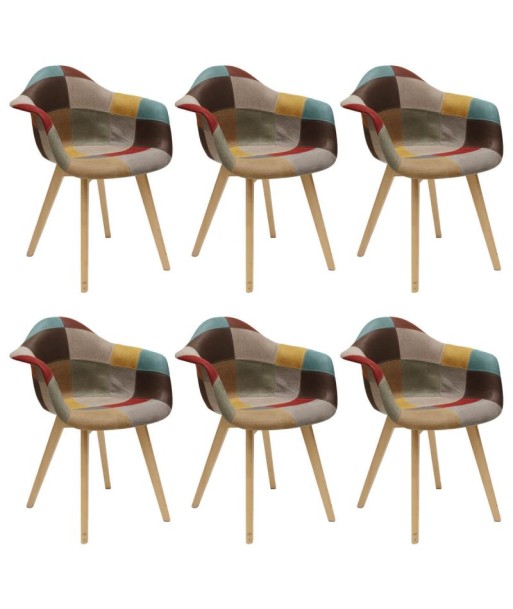 Lot de 6 fauteuils Louisiane multicolore l'évolution des habitudes 