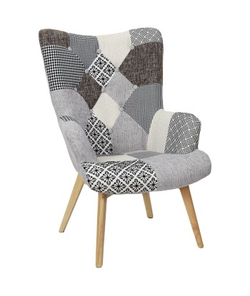 Fauteuil Gris Helsinki Patchwork Profitez des Offres !