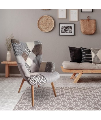 Fauteuil Gris Helsinki Patchwork Profitez des Offres !