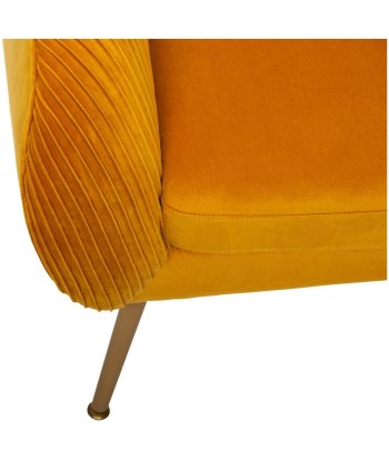 Fauteuil Velours Plissé Jaune Solaro france