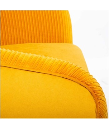 Fauteuil Velours Plissé Jaune Solaro france