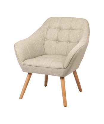 Fauteuil En Tissu Pied En Bois Beige pas cher chine