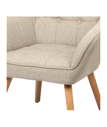 Fauteuil En Tissu Pied En Bois Beige pas cher chine