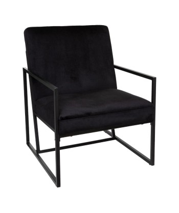 Fauteuil Noir Velours Agatha brillant des détails fins