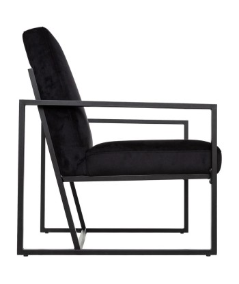 Fauteuil Noir Velours Agatha brillant des détails fins