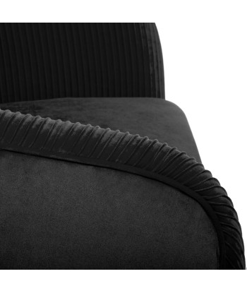 Fauteuil Velours Plissé Noir Solaro livraison gratuite