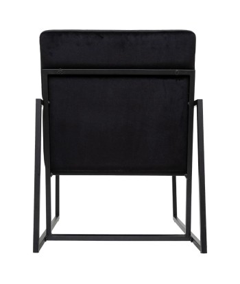 Fauteuil Noir Velours Agatha brillant des détails fins