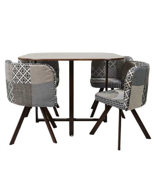 Set Table à manger avec 4 Chaises Patchwork Gris 2023