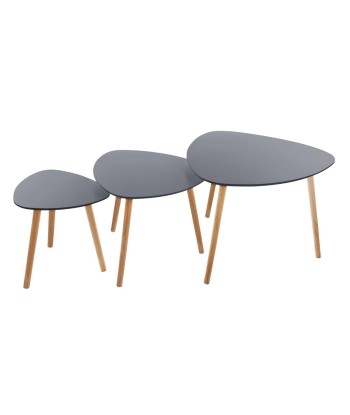 Lot De 3 Tables Gigogne Gris Mileo à prix réduit toute l'année