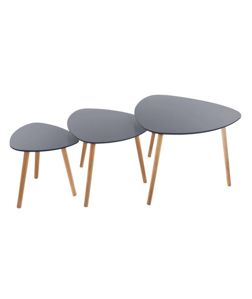 Lot De 3 Tables Gigogne Gris Mileo à prix réduit toute l'année