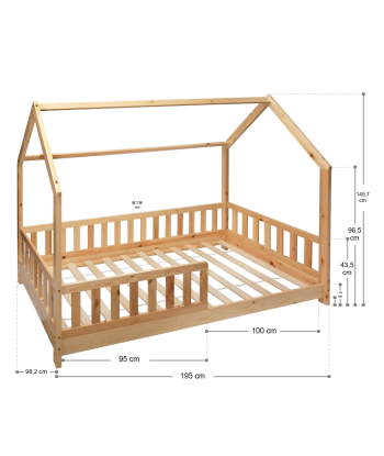 Lit cabane enfant Bosco 90x190 en ligne des produits 