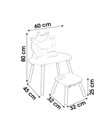 Coiffeuse Avec Miroir Et Tabouret Sweet Licorne du meilleur 