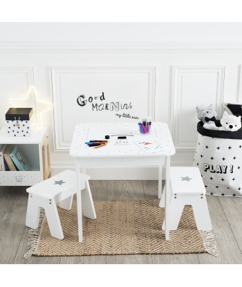 Table Enfant Avec 2 Tabourets Blanc hantent personnes